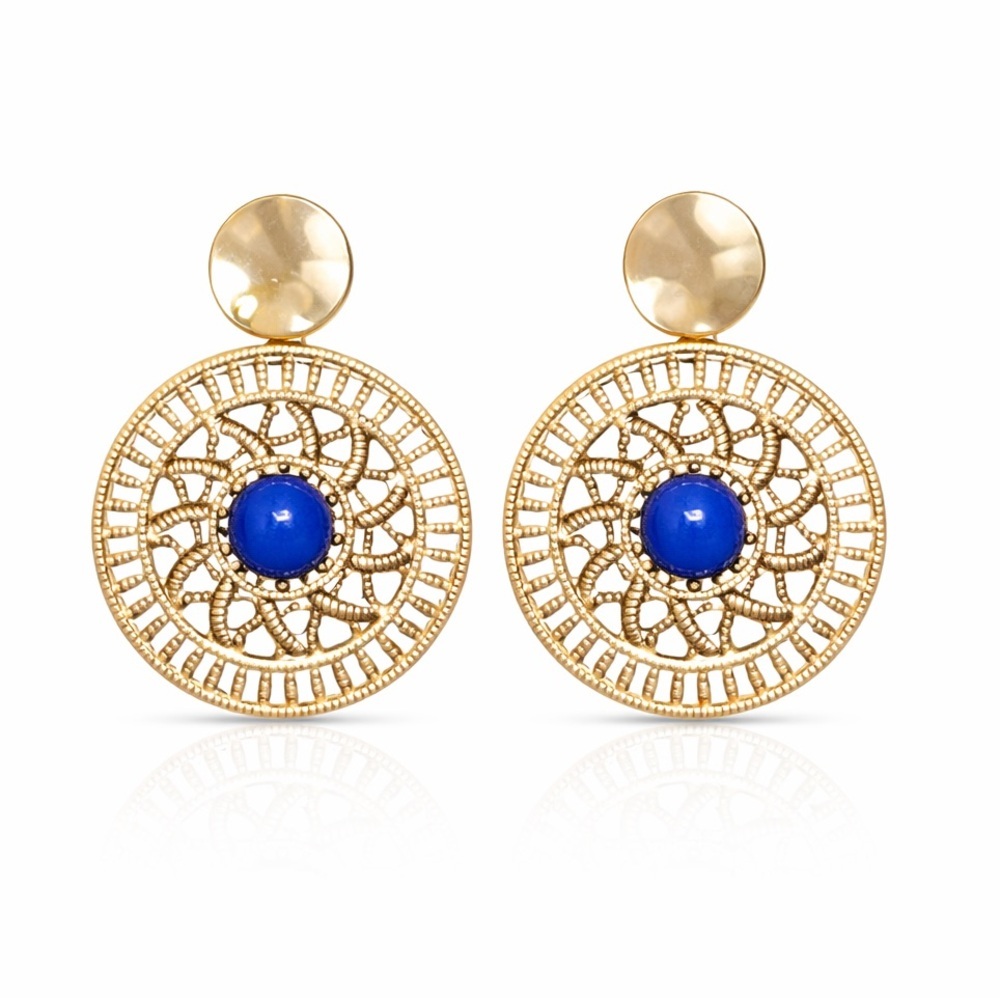 ⚜️ Western Gold and Blue Earrings